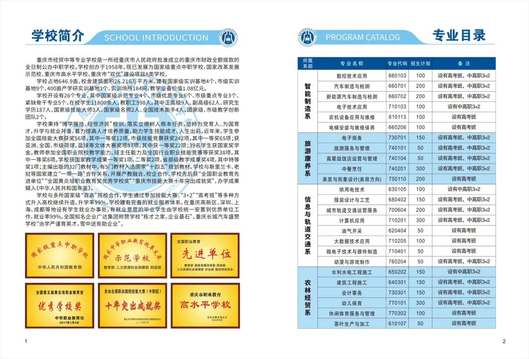 2024年重慶市經貿中等專業學校招生簡章